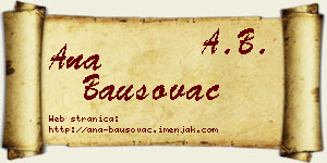 Ana Bausovac vizit kartica